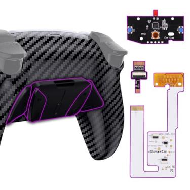 Imagem de eXtremeRate Kit De Remapeamento Back Paddles Programável Rise4 V3 Para Controle Ps5 Bdm-030 040 050, Placa Atualização, Fibra Carbono Grafite, Revestimento Inferior Redesenhado, 4 Botões - Não
