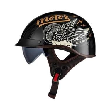 Imagem de Capacete Unissex Retro Meio Capacete De Verão Para Motocicleta Elétric