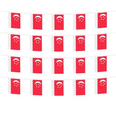 Imagem de FFILL 20 pés 20 bandeiras bandeira de Singapura, mini bandeira de Singapura, faixa pequena, para festas, lojas e bares, e celebrações do dia internacional. Bandeiras temáticas do país asiático - 29