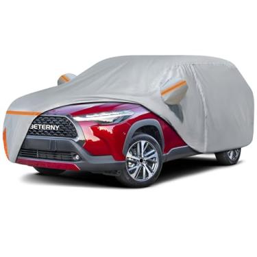 Imagem de Capa de carro para Toyota Corolla Cross 2021-2025, impermeável, personalizada, sol, chuva, poeira, vento, proteção para todos os climas, capa completa para carro SUV com forro de algodão e zíper de