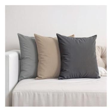 Imagem de 3 Capas Almofada Veludo Sofa 45x45 Tons de Azul e Verde - Art in Decor