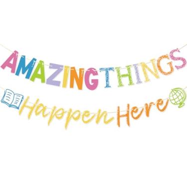 Imagem de Little Man Amazing Things Happen Here Banner, Back to School Decorations, Welcome Back Classroom Decorations, Kindergarten Classroom Decor