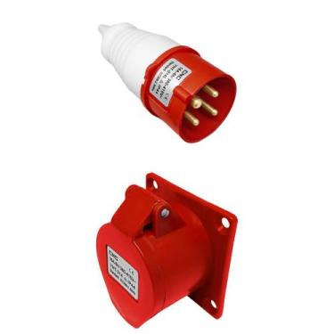 Imagem de Tomada industrial macho e femea 3p + terra 16a 380 v - CNC