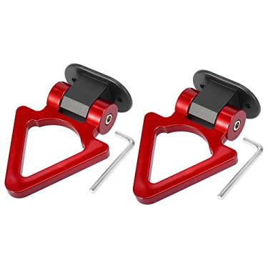 Imagem de X AUTOHAUX Conjunto de 2 adesivos de reboque universais em formato de triângulo vermelho para decoração de para-choque, trailer