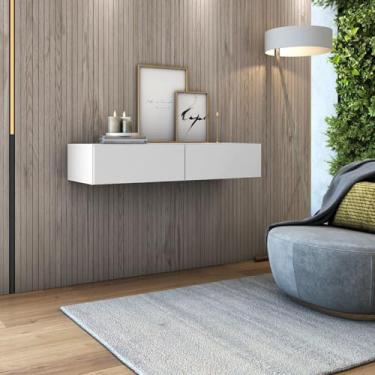 Imagem de LCN Móveis Aparador Eros Suspenso Aéreo Uso Residencial MDF/MDP 90 cm x 20 cm x 37 cm com Duas Gavetas e Pintura UV