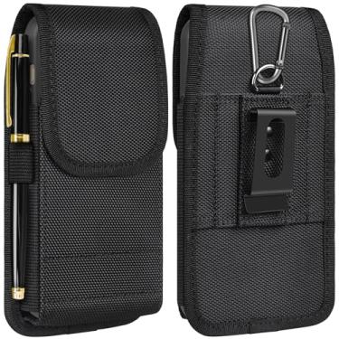Imagem de COANJIUO Coldre para celular com suporte de cartão e clipe de cinto masculino para Samsung Galaxy S25 S24 S23 S22 S21 S20 Ultra A16 A15 A14 A13 A55, XL-preto