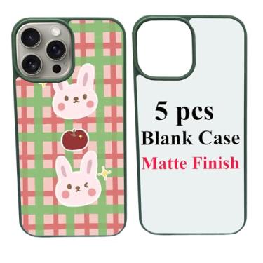 Imagem de JUSTRY Capa de telefone em branco de sublimação de 5 peças capas a granel compatíveis com iPhone 12 Pro Max, 6,7 polegadas, fácil de sublimar DIY 2 em 1 capa 2D de borracha macia para impressão + pacote de inserção mate atacado