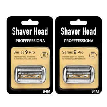 Imagem de Acessórios para cabeça de barbeador elétrico New Series 9 Pro 94M compatível com Braun Series 9 Pro Foil 9290cc, 9291cc, 9370cc, 9376cc, 9293s, 9260s, 9295cc, 9385cc (2 pacotes)