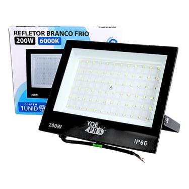 Imagem de Refletor Led Branco Frio 200w 6k Bivolt Ip66 18000lm Yoe Pro