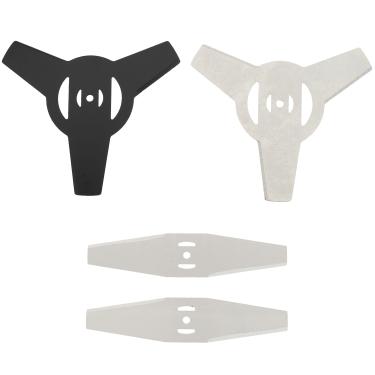 Imagem de HUAREW Pacote com 4 peças de substituição de cabeças de lâmina de cortador de grama, lâmina de metal para aparadores elétricos sem fio, lâmina de 3 dentes e lâmina de liga longa, para lâmina de