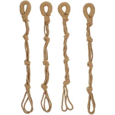 Imagem de Cabilock 4 vasos de flores extensores de cesta para plantas de interior, vasos de flores pendurados com corda para plantas ao ar livre, vasos pendurados para plantas de interior, suporte extensor de