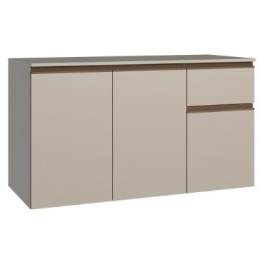 Imagem de Balcão Cozinha 120 cm 3 Portas 1 Gaveta Suspenso Nice Madesa, Crema