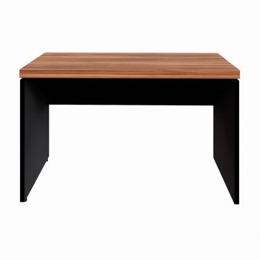 Imagem de Mesa Escrivaninha Retangular Office 170cm Pé Painel Nogal/preto