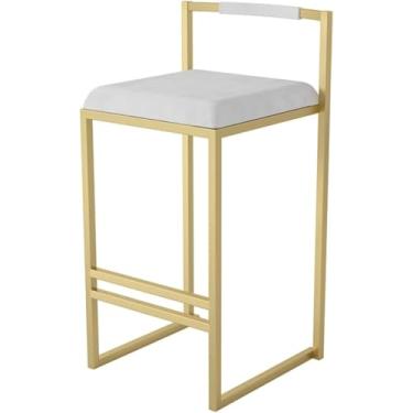 Imagem de Cadeiras De Bar Para Café Da Manhã Banquetas De Bar De Altura De Balcão Banquetas Altas Com Encosto Cadeiras De Bar Banquetas Com Assento De Veludo Para Bistrô Jantar Il, White Cushion