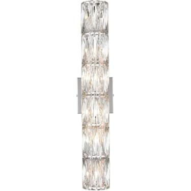 Imagem de Arandela De Parede De Cristal Prata Moderna Corredor Luminária De Parede Hardwired Ouro Linear Iluminação De Parede Longa Faixa Banheiro Lâmpada Montada Na Parede Para Quarto S, 6-light