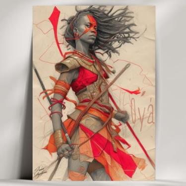 Imagem de Quadro Decorativo Orixá - Oxum, Oxóssi, Ogum, etc - Umbanda/Candomblé - Escolha 30 Obras! (Rústico, Iansã, 20x14cm)