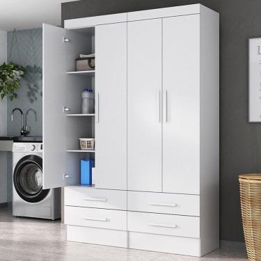 Imagem de Armário Multiuso Modulare 4 Portas 4 Gavetas Branco - Panorama Móveis