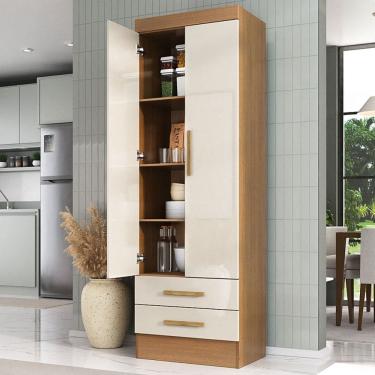 Imagem de Armário de Cozinha Modulare 2 Portas 2 Gavetas Cinamomo/Off White - Panorama Móveis