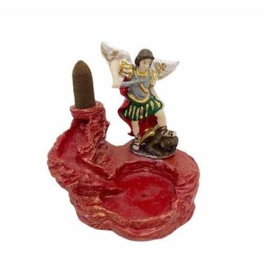 Imagem de Incensário Cascata São Miguel Vermelho 10 Cm Em Resina - Lua Mística -