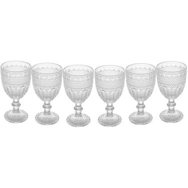Imagem de Conjunto 6 Taças de Água Wolff Brand 320ml Vidro Incolor Design Moderno Elegante