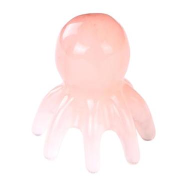 Imagem de harayaa Pente de massagem de polvo, cabeça de massagem no couro cabeludo, ferramenta portátil doméstica de meridianos, ferramenta de ponta para escritório, Rosa