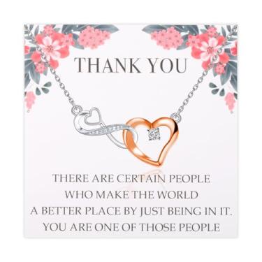 Imagem de ENSIANTH Presente de agradecimento, joia positiva, apreciação, gratidão, infinito, coração, presente inspirador, one size, Aço inoxidável, Sem Pedra Preciosa