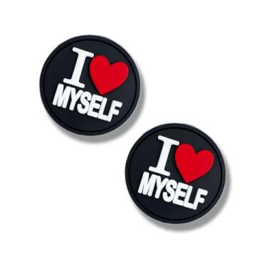 Imagem de TCHARIRY Pingentes de sapato I LOVE MYSELF - Pingentes de decoração de amor próprio para meninos, crianças, adolescentes e adultos - Conjunto de 2, C1, One Size