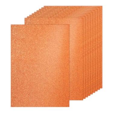 Imagem de PATIKIL 60 folhas de papelão laranja com glitter, 21 x 29,7 cm, papel brilhante A4, cartolina, 250 g/m², papel brilhante para artesanato, scrapbook, arte faça você mesmo, festa de casamento