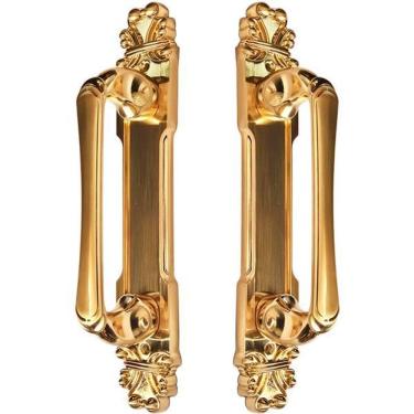 Imagem de Puxador Duplo Mozart 280Mm Dourado Escovado Porta Pivotante