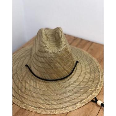Imagem de Chapéu Bambu Natural Praia Sol Surf Saída Unissex Ajustável - P 