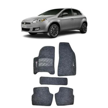 Imagem de Jogo Tapete Carpete Fiat Bravo 2011 a 2014 Com Logo Bordado Grafite-40