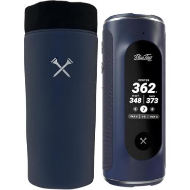 Imagem de Blue Tees Golf Capa GPS compatível com Player + alto-falante GPS – Capa protetora macia com fecho de cordão e trava de cabo de metal, equipada com mosquetão (apenas capa) (azul marinho)