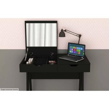 Imagem de Penteadeira Camarim Juvenil PE-2019 c/ 1 Espelho Preto - Tecno Mobili