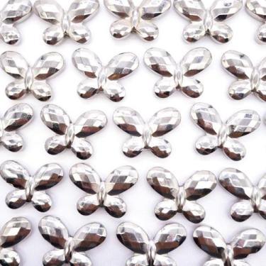 Imagem de Miçanga Passante Borboleta Abs Níquel 23x30mm 20pçs 50g - Macall
