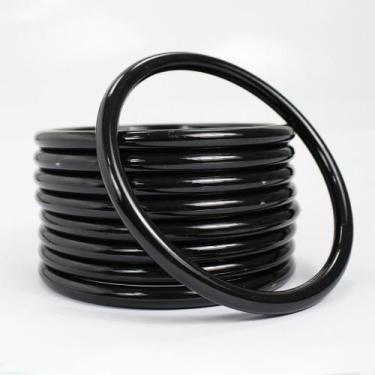 Imagem de Argola Plástica 11,5cm Espessura 8mm Preta Para Artesanato 30 Unidades