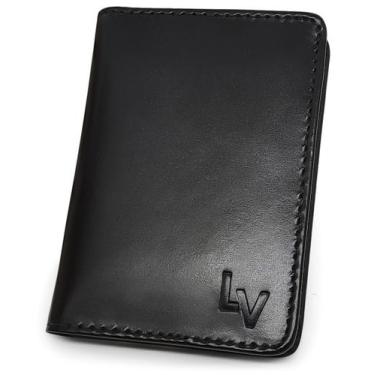 Imagem de Carteira Masculina Pequena De Couro Slim Porta Cartões Cnh - Le Voyage