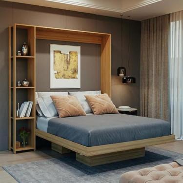 Imagem de Cama Articulada Casal para Colchão 138 x 188 cm Multimóveis Cr35034 Amendoa