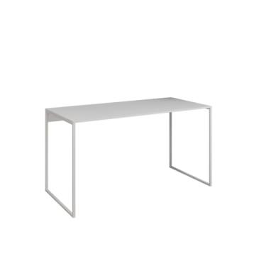 Imagem de Mesa Escrivaninha Para Escritório Industrial Grécia Base Ferro Tampo de 120x53cm em Madeira(BRANCO/BRANCO)