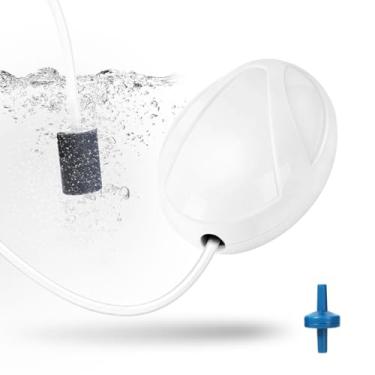 Imagem de AQUANEAT Bomba de ar para aquário, bomba de ar de tanque de peixes de 20 galões, borbulhador de peixe, aerador hidropônico de oxigênio, com tubulação aérea, pedra, válvula de retenção