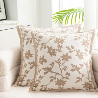 Imagem de Qupace Conjunto de 2 capas de almofadas vintage pretas e brancas para sofá de sofá, tapeçaria de 45,7 x 45,7 cm para sala de estar, tapeçaria floral preta, capa de almofada para sofá-cama, cadeiras de