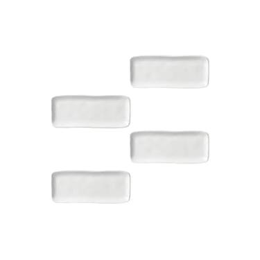 Imagem de Conjunto de Travessas Retangulares Pequenas Porto Brasil Orgânico New White 22x9,5cm - 4 Peças