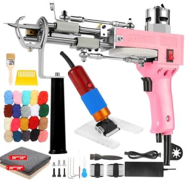 Imagem de Pistola de tufos com aparador de carpetes, 2 em 1 com corte e laço para tapete com pano de tufagem, kit de fabricação de tapetes para iniciantes