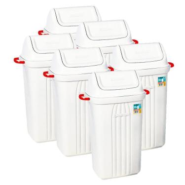 Imagem de Lixeira Sanremo Em Plástico Resistente 10 Litros Kit 5