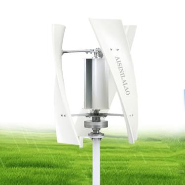 Imagem de 24v,Turbina Eólica Vertical 12V 24V 48V 220V 8000W Sem Ruído Gerador de Energia Eólica Economizador de Espaço Adequado para Casa/Camper/Marinha (branco)