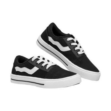 Imagem de Tênis Casual Infantil Preto Skater Confortável Blitz, 31, PRETO