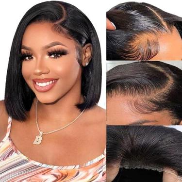 Imagem de Peruca YFOXI Wear and Go Bob Human Hair 25 cm para mulheres negras