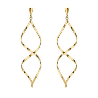 Imagem de Brinco Torcido Folheado Ouro 18k Grande - Papillon Semi Jóias