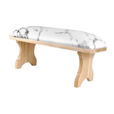 Imagem de FashionCha Apoio de Mão para Unhas PU Acessórios de Beleza Tapete de Mesa Portátil Antiderrapante Suporte de Mão para Manicure para Mulheres Meninas Casa Faça Vo, mármore impresso