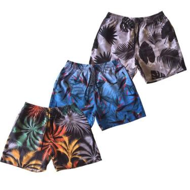 Imagem de Kit de Bermuda Masculina com 3 Short Mauricinho Moda Praia - Mariott S