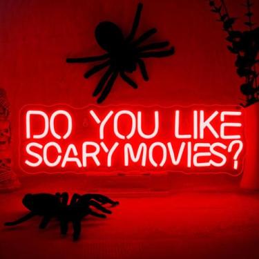 Imagem de Neon Sign FAXFSIGN Você gosta de filmes de terror e cinema de terror
